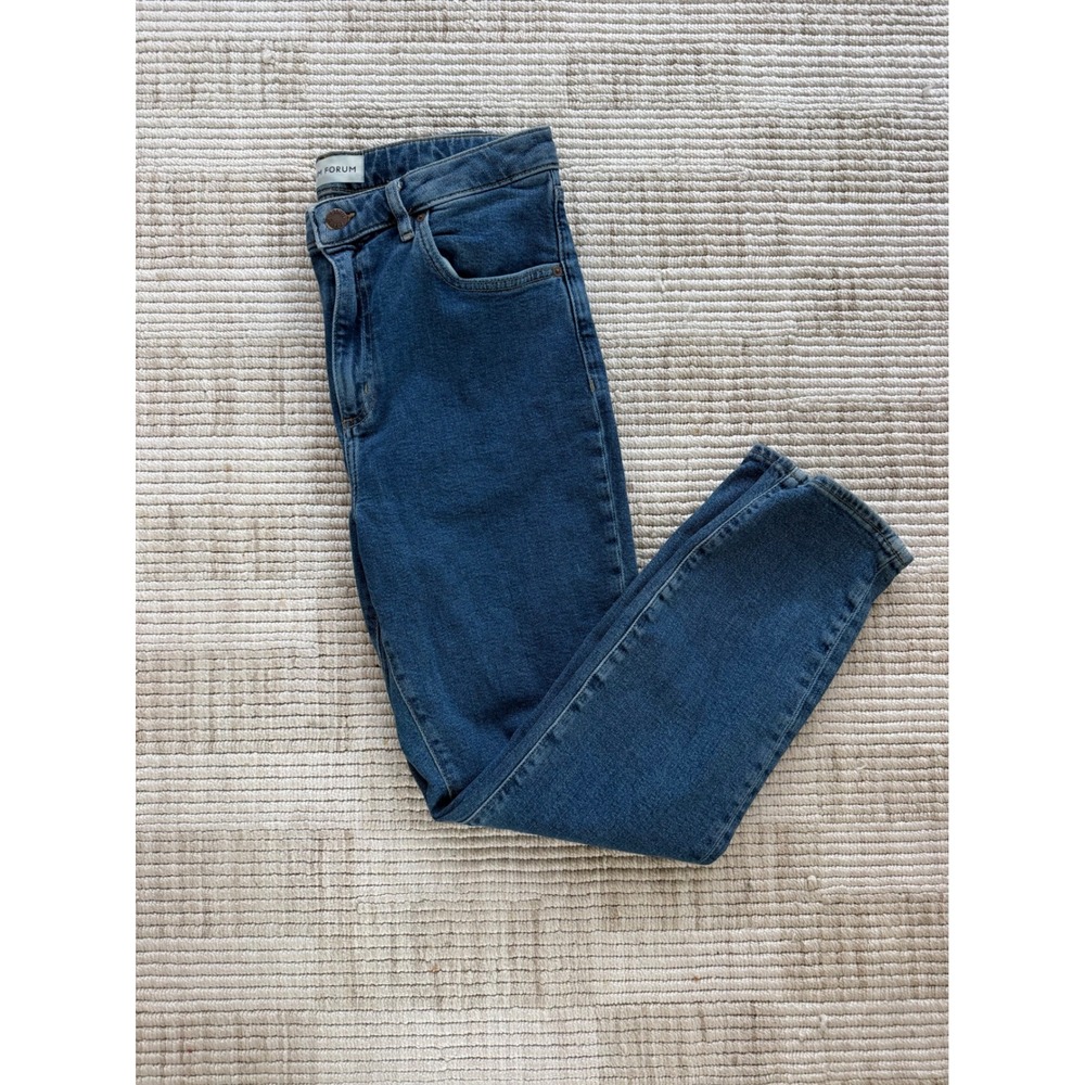 Denim Forum Aritzia Women Blue High Rise Straight Leg Jeans Size 30 Stretch